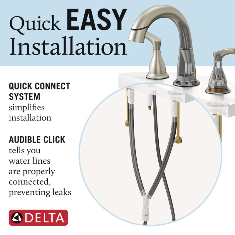 Delta Broadmoor Widespread Pull Out Sprayer Bathroom Faucet, 2handle